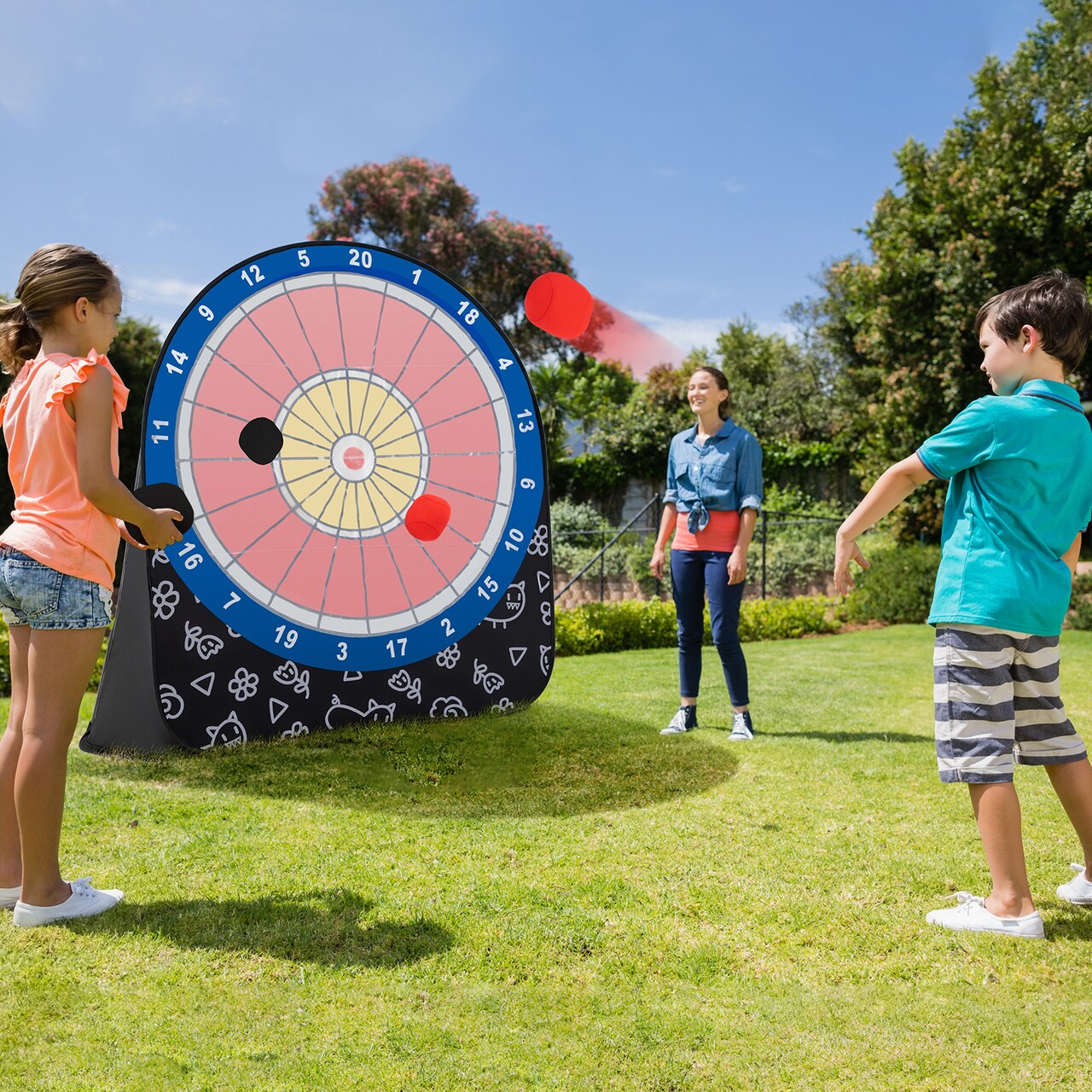 Portable Giant Kick Dartboard Soccer Game Includes Sticky Balls and Carry Bag for Kids and Adults